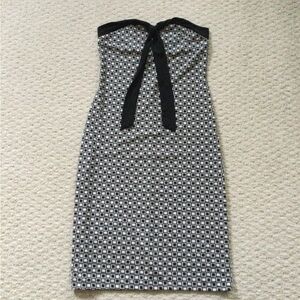 Fun Black and White Strapless Dress